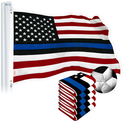 Blue Lives Matter Flag 2.5x4 FT 5-Pack Embroidered Spun Polyester by G128