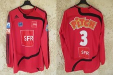 Maillot EAG GUINGAMP n°3 COUPE DE FRANCE 2009 porté VERGEROLLE ADIDAS vintage XL
