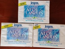 3 x 2pk Vintage 1993 Jergens Aloe Lanolin Skin Care Bar Soap 4.75oz USA NOS