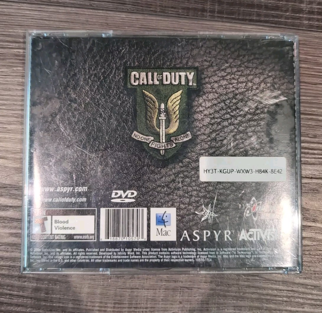 Call of Duty 1 PC CD-ROM 2004 Activision Infinity Ward MAC