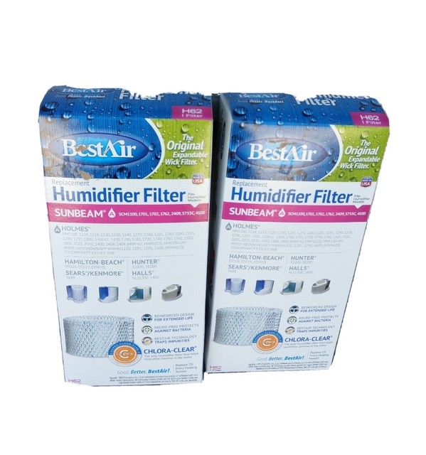 2x BestAir ‘H62’ Replacement Humidifier Filter With ChloraClear Made