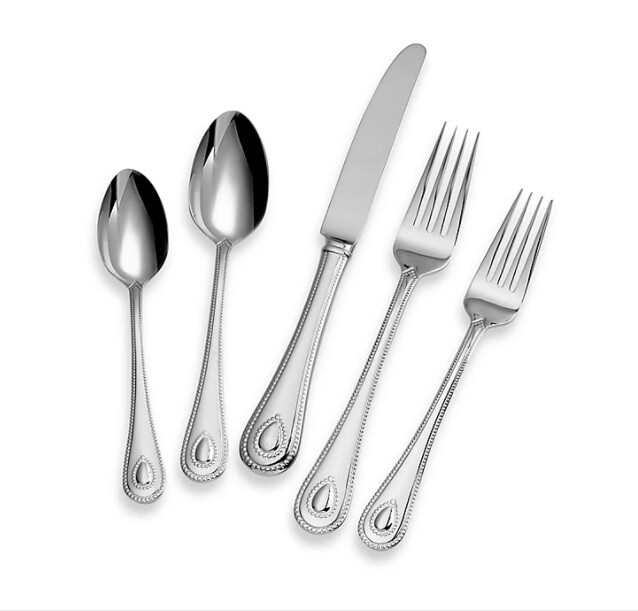 Lenox "FRENCH PERLE" 5 piece 18/10 Stainless Flatware - Serv