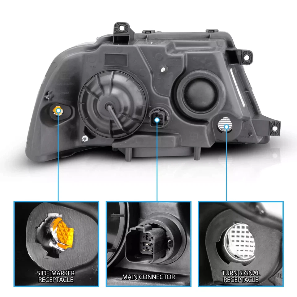 2003 2004 2005 2006 For Lincoln Navigator Factory Style Black Headlights Pair - Image 4 of 4