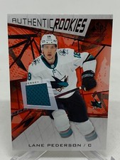 Lane Pederson 21-22 SP Game Used Red #192 San Jose Sharks Rookie Jersey