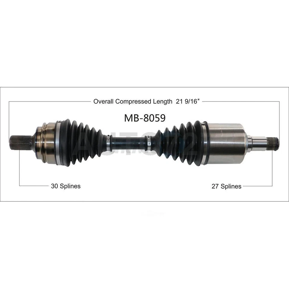 TrakMotive Front CV Axle Drive Shaft Set of 2 For 10-15 Mercedes-Benz GLK250 - Image 2 of 4