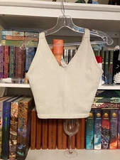 90 Degree by Reflex White Sports Bra Women's Large L