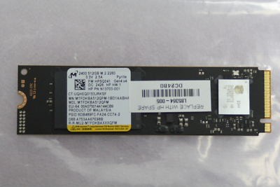【美品】Micron 2400 512GB NVMe M.2 SSD Micron 2400 512GB Gen 4x4 MTFDKBA512QFM PCIe NVMe M.2 2280 SSD