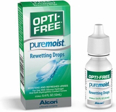 Alcon Company Opti-Free Puremoist Rewetting Drops Sterile 0.4 fluid ounce 6 Pack