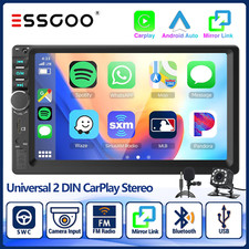 7" Double 2 Din Car Stereo with Apple Carplay Android Auto Play FM Radio Camera