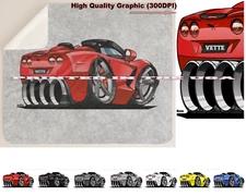 Corvette C6 Model Convertible Colors DigiRods Cartoon Car Sherpa Fleece Blanket