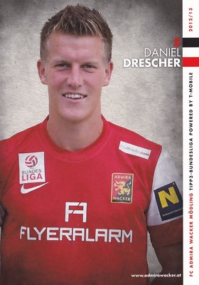 FOOTBALL player card DANIEL DRESCHER team FC ADMIRA WACKER MODLING