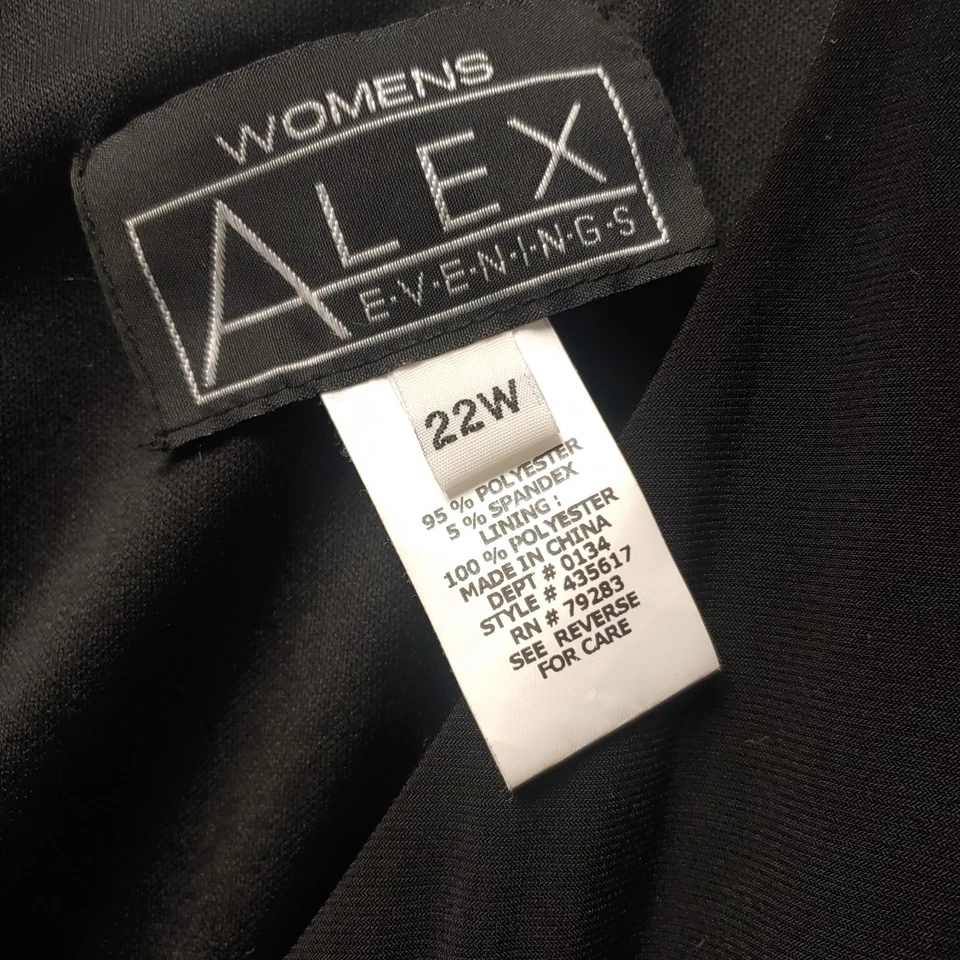 Alex Evenings Woman Dress Rockabilly Cocktail Party Black Rhinestone Plus 22W - Image 4 of 4