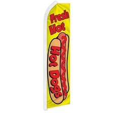 Hot Dogs Swooper Flutter Feather Flag Fair Food Truck Business Flag 100D