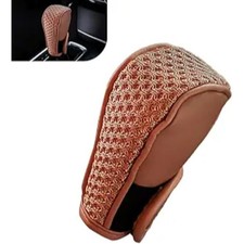 1 PC Car Gear Shift Cover, Anti-Slip Shifter Knob Cover, Anti-Scratch Brown