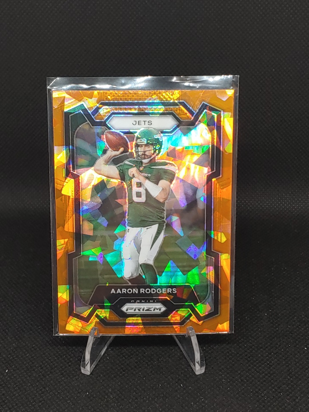 2023 Panini Prizm Aaron Rodgers #227 Orange Ice Prizm New York Jets