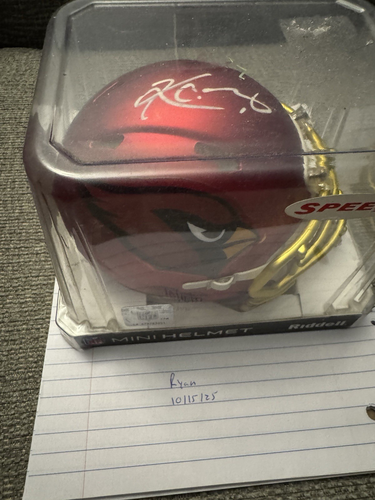 Kyler Murray Signed Arizona Cardinals Blaze Mini Helmet Beckett Coa 