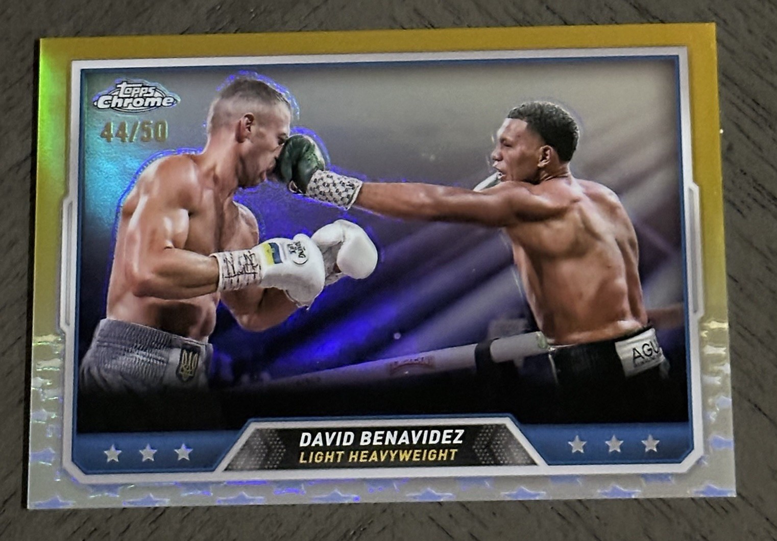 2024 Topps Chrome Boxing #99 David Benavidez Gold Refractor /50