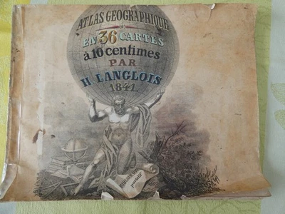 Atlas geographique en 36 cartes a 10 centimes Langlois 1841 - Photo 1/4