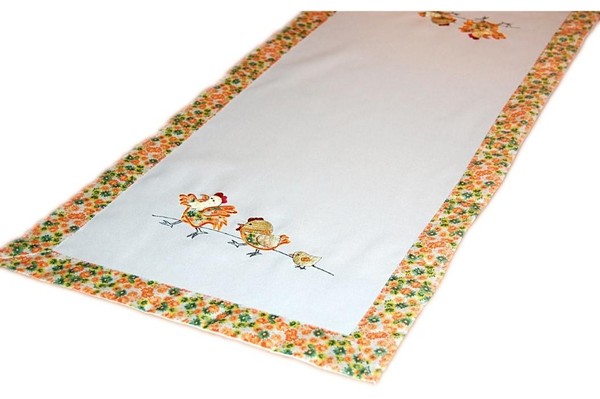 TischläUfer Tischdecke Ostern 40X90 Bestickt Osterdecke Ostertischdecke Henne-image
