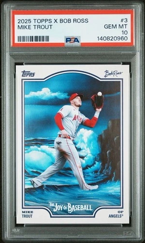 2025 Topps x Bob Ross The Joy of Baseball - Mike Trout #3 💎PSA 10💎 Angels
