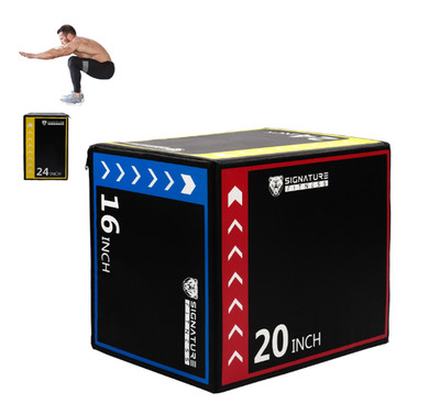 Signature Fitness 3-in-1 Foam Plyo Jump Box Adjustable 16/20/24 Inch