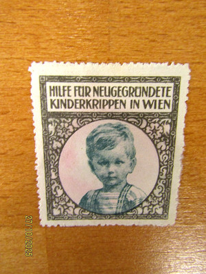 Reklamemarke  ''Hilfe für neugegründete Kinderkrippen in Wien''