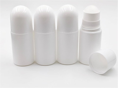4Packs 1.7Oz /50Ml Roll-On Bottles Empty Refillable Roller White Plastic Anti-Pe