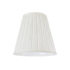 Transitional Pleated Empire Lamp Shade, Off White, 9" Wide, Spider Construction