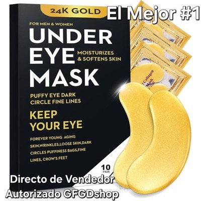 Parches Para Ojeras Ojos Oro 24K Elimina Arrugas Con Colageno Hidrata Reafirma