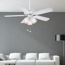 Glendale 42 In. LED Indoor White Ceiling Fan with Light Kit