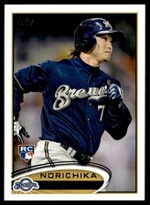 2012 Topps Norichika Aoki Rookie Milwaukee Brewers #507