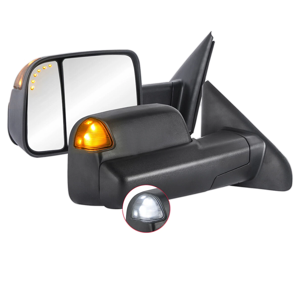 Pair Tow Mirrors For 2002-2008 Dodge 1500 2003-2009 Ram 2500 3500 w/ Arrow Light
