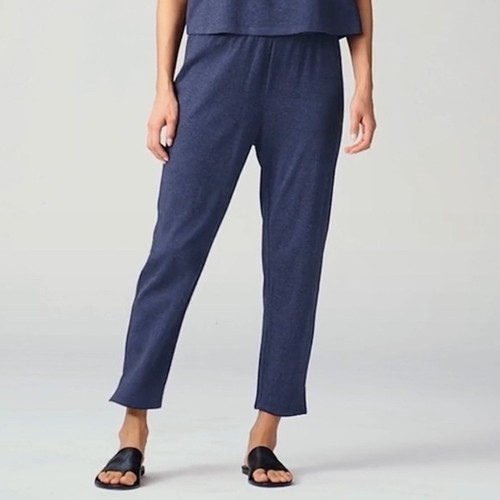 Eileen Fisher Women's $148 Cotton Hemp Melange Tapered Pant size L - Picture 2 of 7