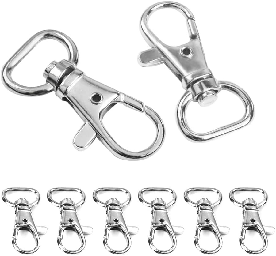 Coobigo 30Pcs Metal Swivel Clasps Lanyard Snap Hook Lobster Claw Clasp Jewelry F