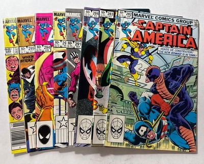 Captain America 282 283 284 291 293 294 295 299  (Lot Of 8) Zeck Art 1983 1984