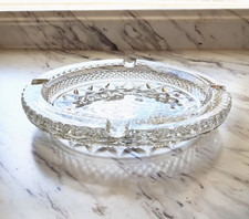 Anchor Hocking Wexford Pattern Large Cut Glass Ashtray 8" — listing 5