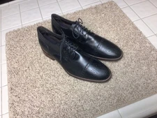 Mens Johnston And Murphy Black Oxfords Leather Shoes 10.5 M US Retail $149
