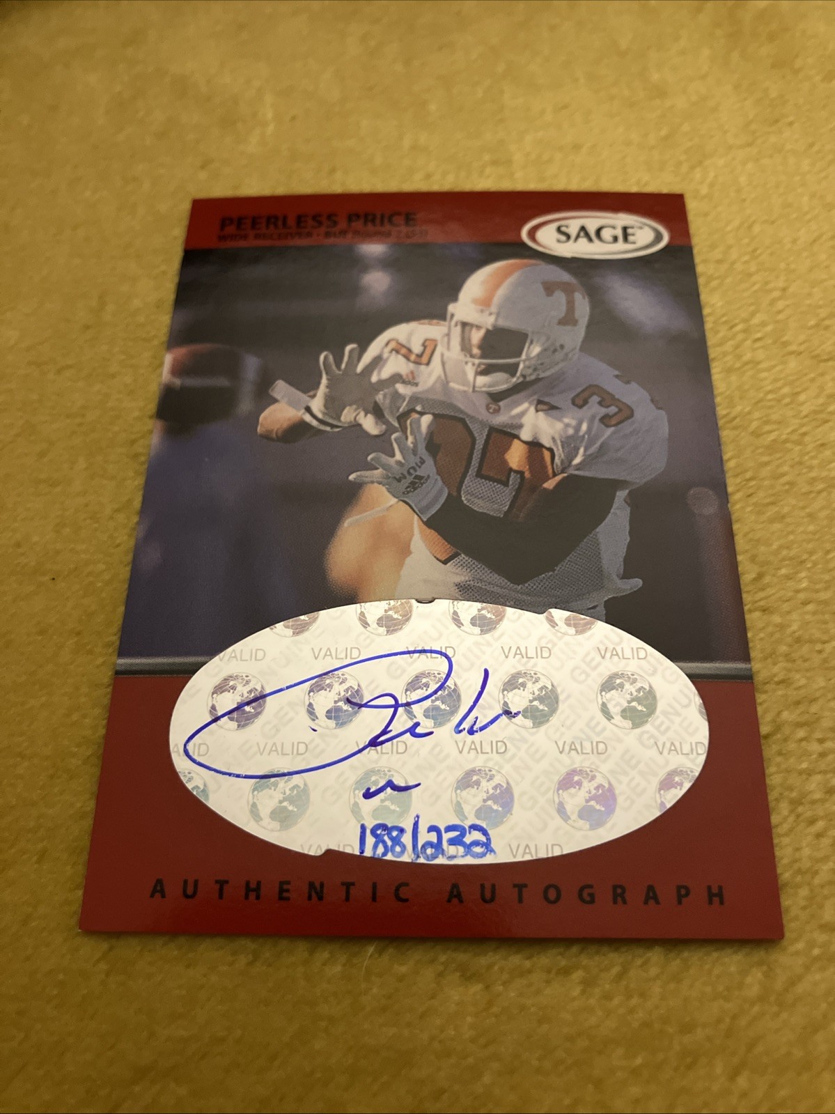 Peerless Price SA-GE Autographs #A42 Red