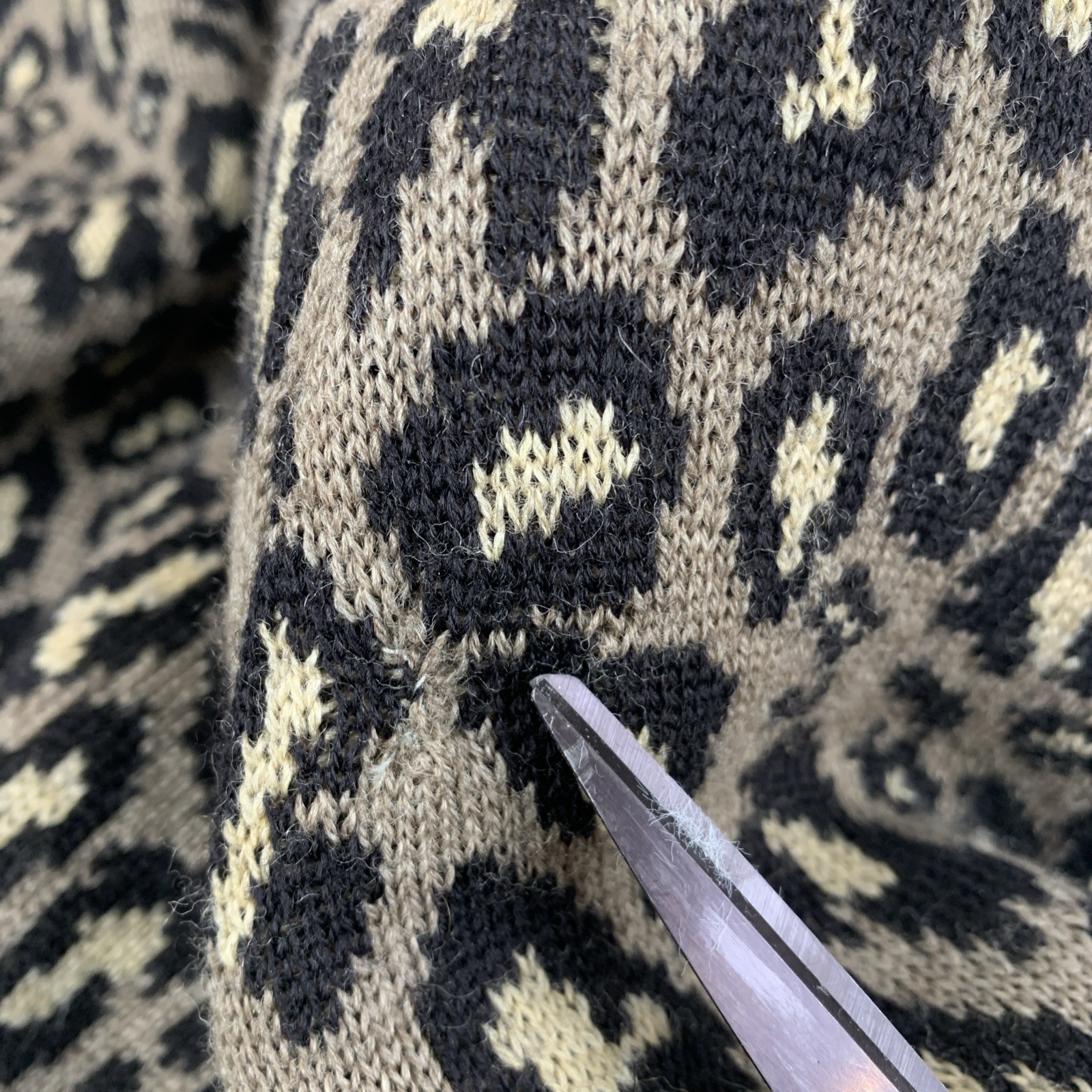 Vtg Valentino V Studio In Italy 100% Wool Knit Leopard Print 80s Women 8 Rare thumbnail 16