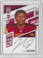 2022 Panini Donruss Elite Football #PP-JD Jahan Dotson Pen Pals RC Auto (TW)