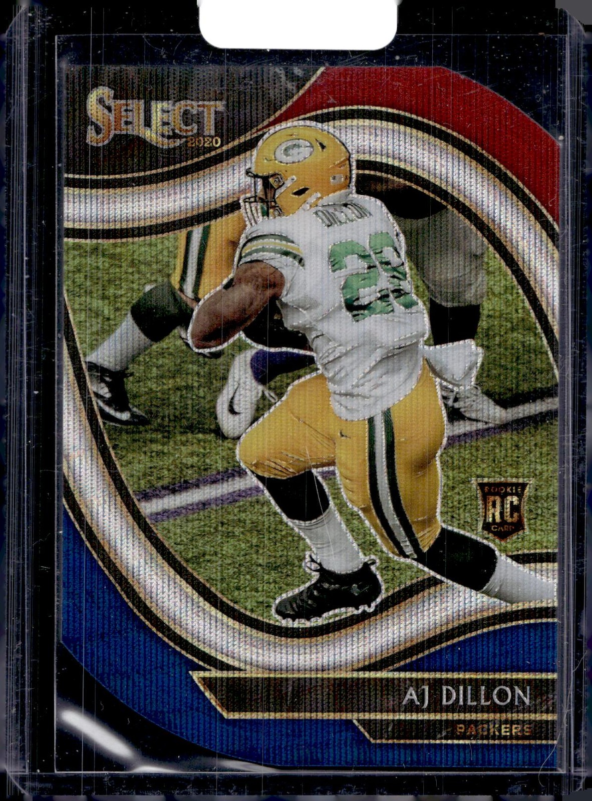 2020 Panini Select #365 AJ Dillon Tri-Color Prizm Die Cut