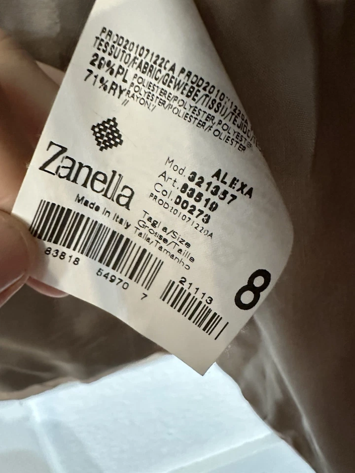 Blazer Zanella Mujer Talla 8 Floral Beige Tostado Verde Hecho en Italia Sedoso De Colección Foto 4 de 4