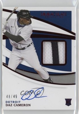 2021 Panini Immaculate Material Red /49 Daz Cameron #IMA-DC Rookie Auto RC 0a8t