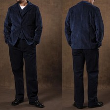 Corduroy Men Suits Regular Fit Formal Notch Lapel Single Breasted Patch Pocket