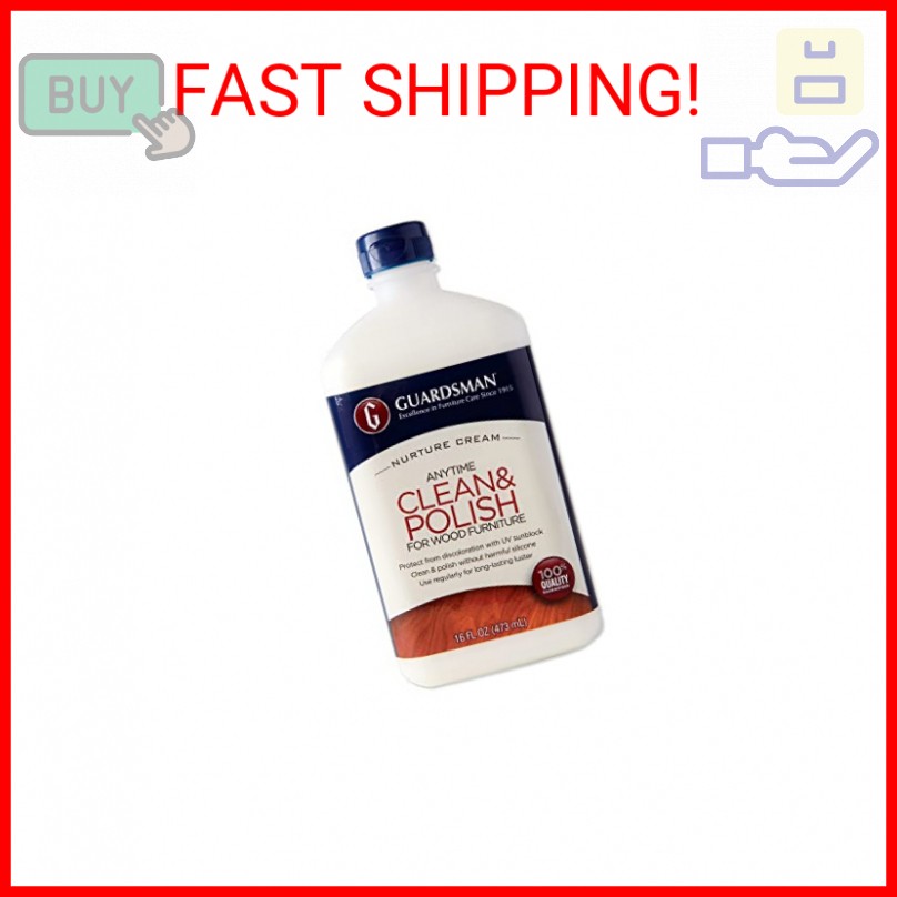 Guardsman Clean & Polish For Wood Furniture - Cream Polish 16.9 oz - Silicone Fr