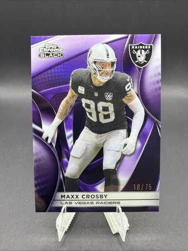 2025 Topps Chrome Black NFL Maxx Crosby #55 Purple /75 Raiders