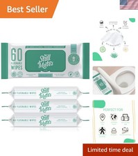 Flushable Wipes Hypoallergenic Unscented with Aloe Vitamin E 240 Total