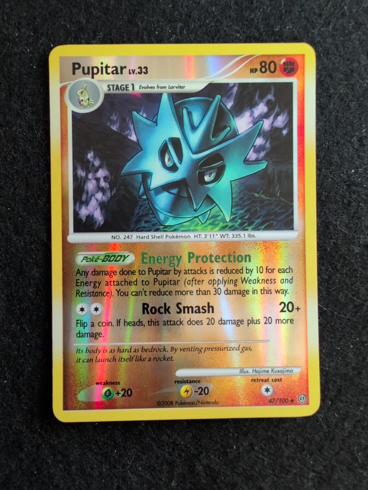 Pupitar 47/100 Stormfront TCG Pokemon Card TCG Nintendo Reverse Holo Uncommon Lp