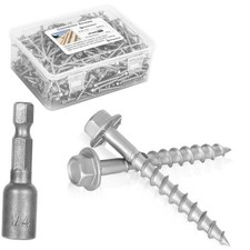 Upgrade #9 x 1-1/2" Joist Hanger Screws 500 PCS, 1/4" Hex Head & 0.370"-Dia |