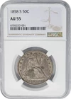 1858-S Seated Liberty Half 50c AU55 NGC 950905-11